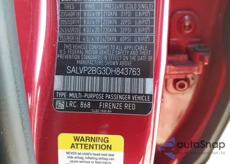 2013 Land Rover Range Rover Evoque Pure из США, поврежденный, VIN SALVP2BG3DH843763